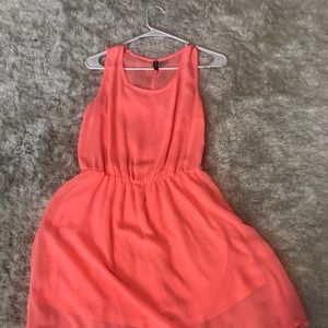 Coral sheer dress